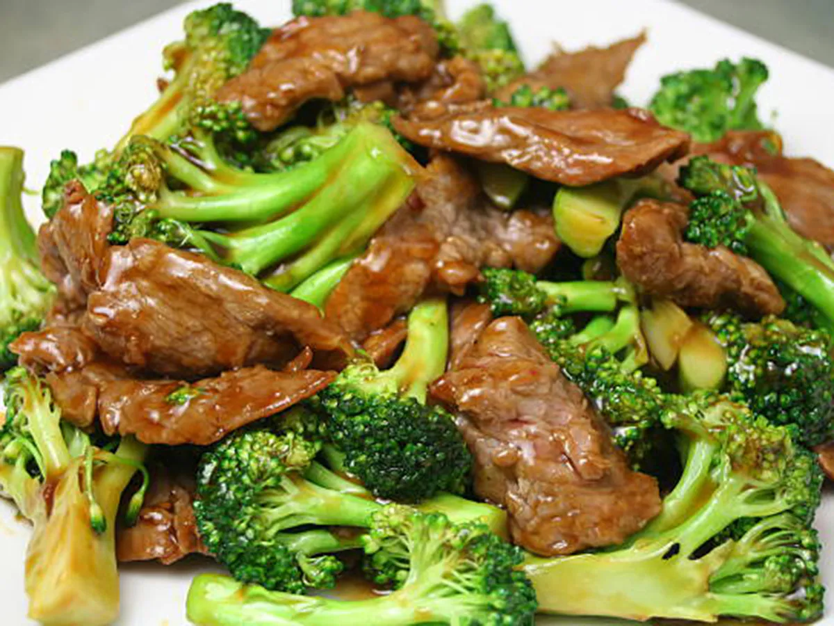 Savory beef stir-fried with fresh green broccoli at China Wok Fast Food, a Chinese Restaurant in Hacienda Heights